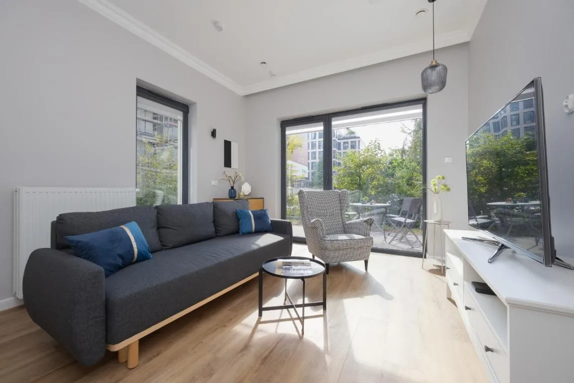 Image of Air Conditioned Apartment with Furnished Garden in Warsaw Center by Renters Prestige