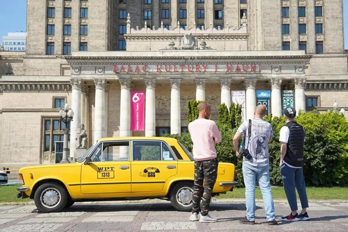 Image of Private Historical Tour of Warsaw by a Retro Fiat with Pickup